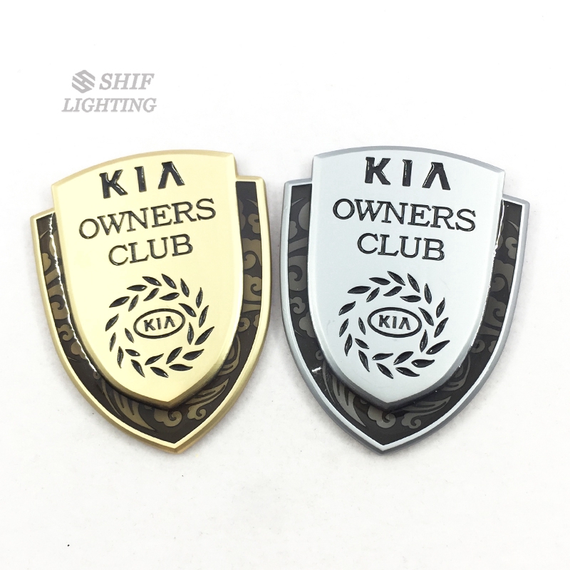 1Pc Stiker Emblem Logo KIA OWNERS CLUB Bahan Metal Untuk Dekorasi Mobil