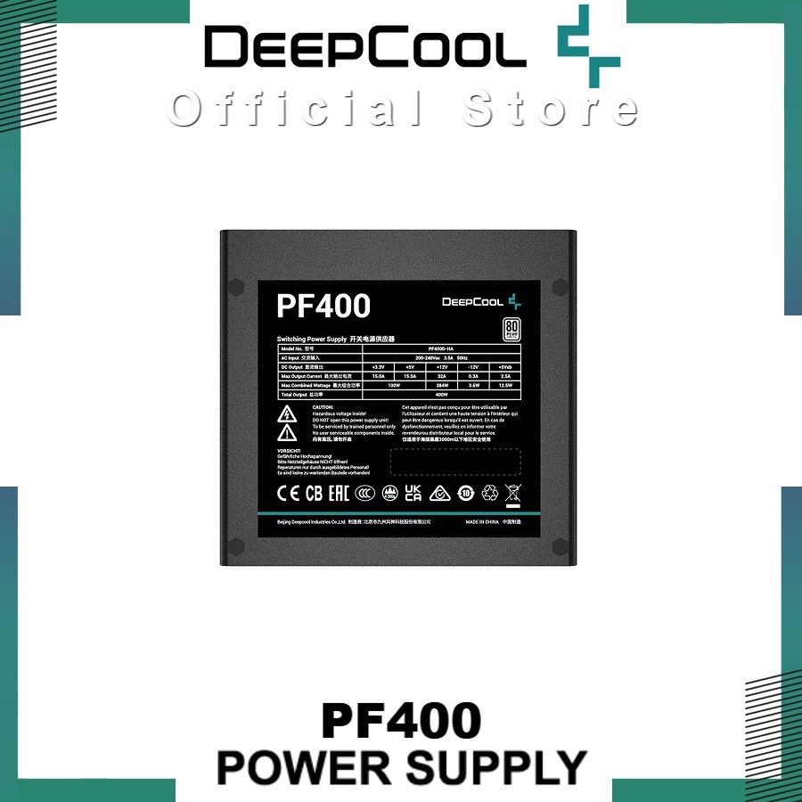 Deepcool Power Supply PF400 (Flat Cable) 400W