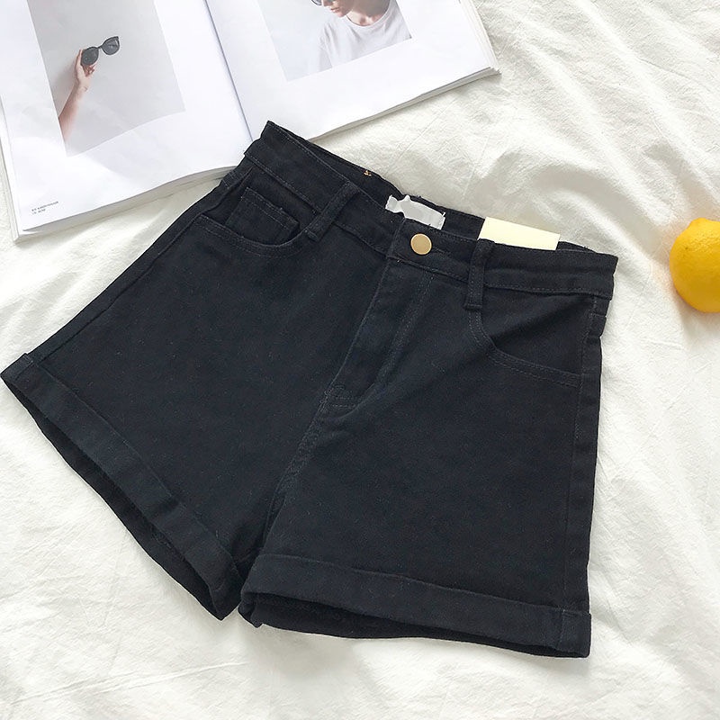 Celana jeans pendek wanita high waist hot pants jeans stretch seksi ootd korean style