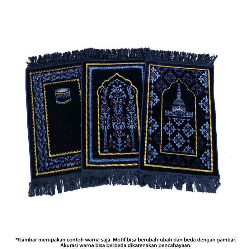 Sajadah anak/sajadah kecil muka travel turki bludru ukuran 35x65 cm-3