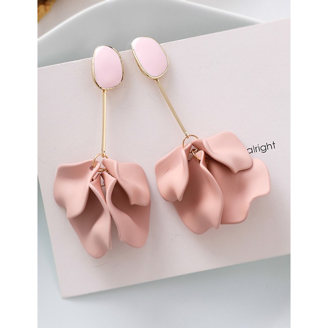 LRC Anting Tusuk Fashion 925 Silver Needle Matte Petal Earrings F68137