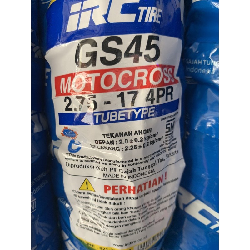 Ban Luar Motor 275-17 18 300–18 GS45 Trail Cros Ring 17 Trials Tube Type Bukan Tubeless IRC