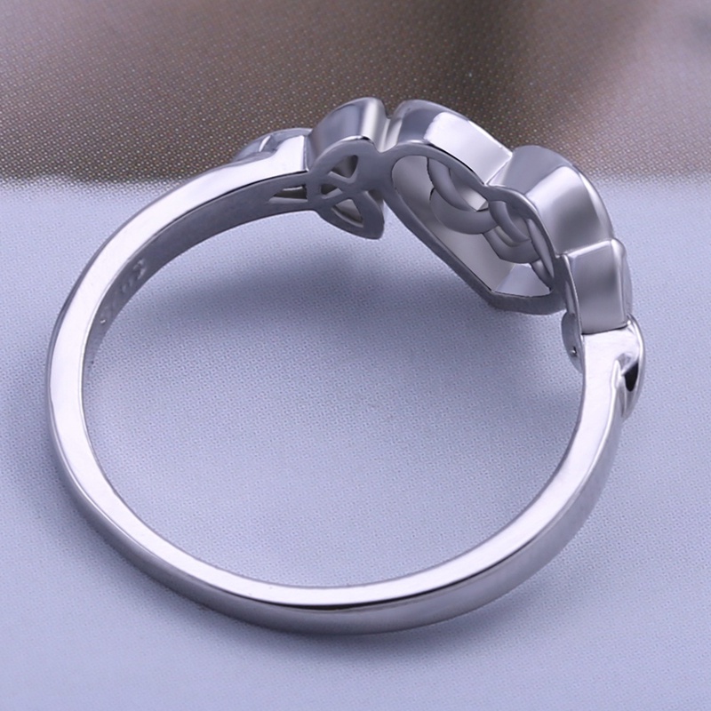 Fancyqube Cincin Sterling Silver 925 Desain Simpul Hati Tahan Lama Untuk Pernikahan