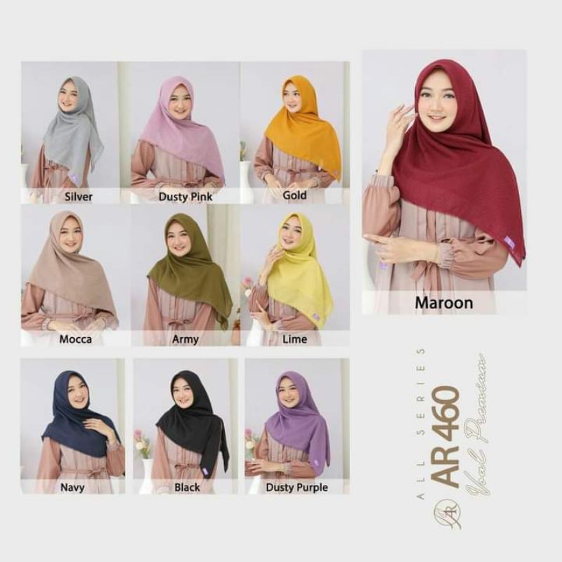 Terlaris Terbaru Jilbab Hijab Kerudung Segiempat Voal Motif Polkadot Kode Ar 460 ORI asli Ar Rafi ba