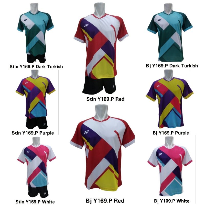 Baju Setelan Badminton / Kaos Atasan Celana Bulutangkis Y169