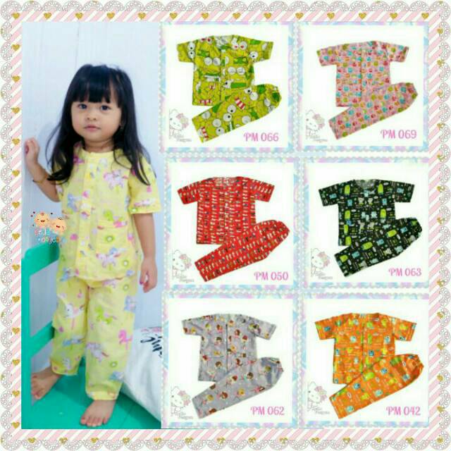 KHUSUS GROSIR PIYAMA MOTIF SHABBY BAYI DAN ANAK / KONVEKSI PAKAIAN TIDUR ANAK LAKI LAKI & PEREMPUAN