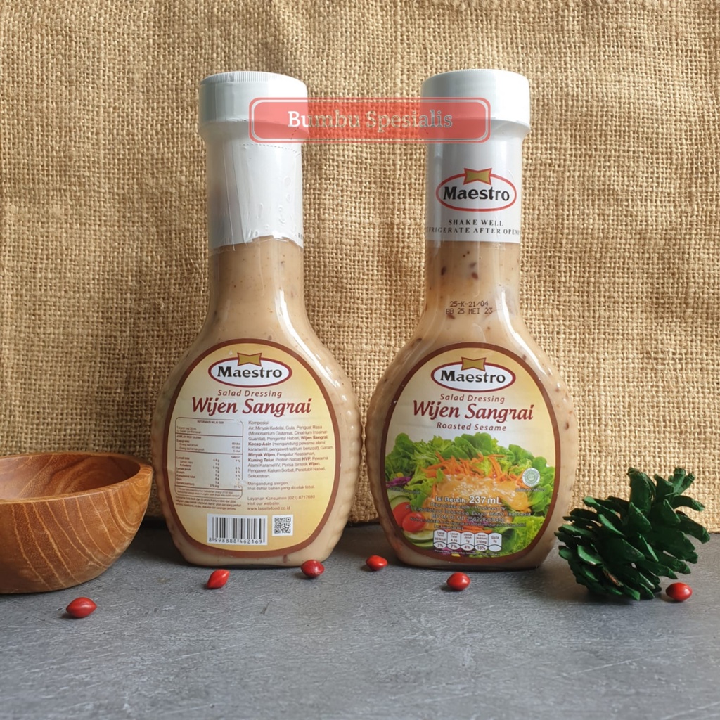 Maestro Roasted Sesame Dressing /  Dressing salad Wijen Sangrai 100ml &amp; 237ml