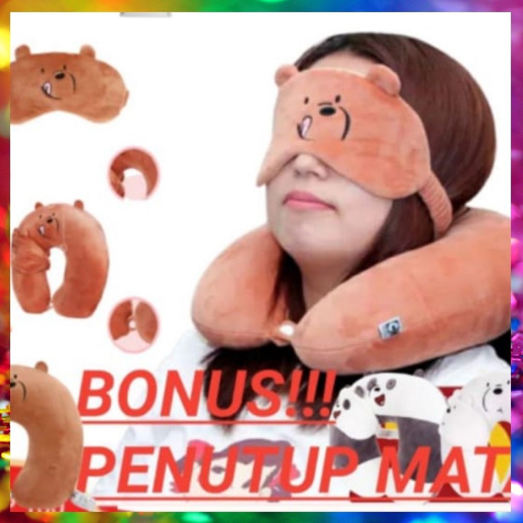 Bantal leher ber sni free penutup mata lucu dan cantik banget