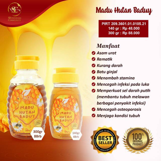 

MADU HUTAN BADUY SR12 | SR12 Herbal Skincare | Madu murni | Madu Herbal