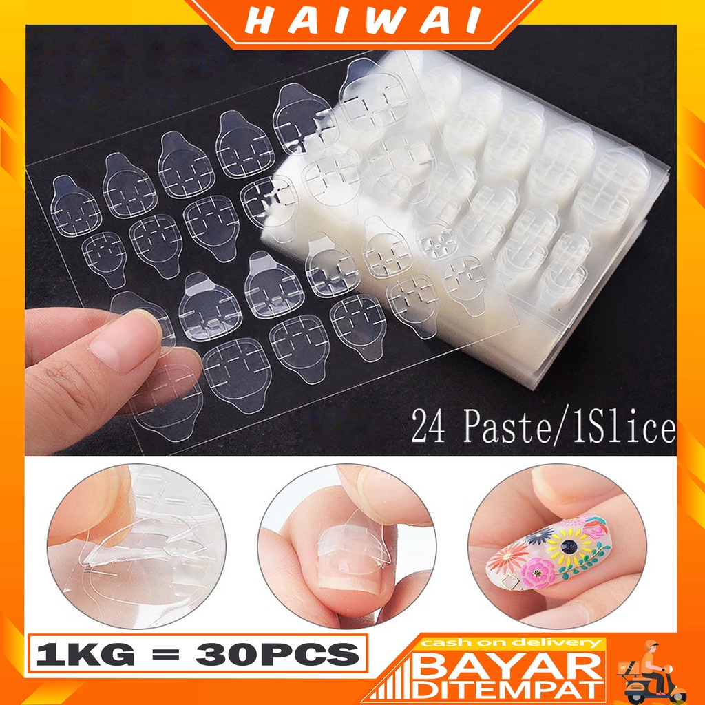 HaiWai COD [ 24PCS ] LEM KUKU PALSU GEL DOUBLE TAPE / STIKER KUKU / SILICONE DOUBLE TAPE KUKU U129