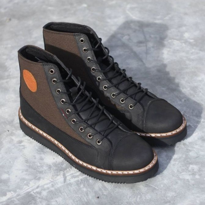 MORRISON BLACK - BRADLEY'S FOOTWEAR | Sepatu Sneakers Kulit Asli Pria Biker Touring Model Exodos57