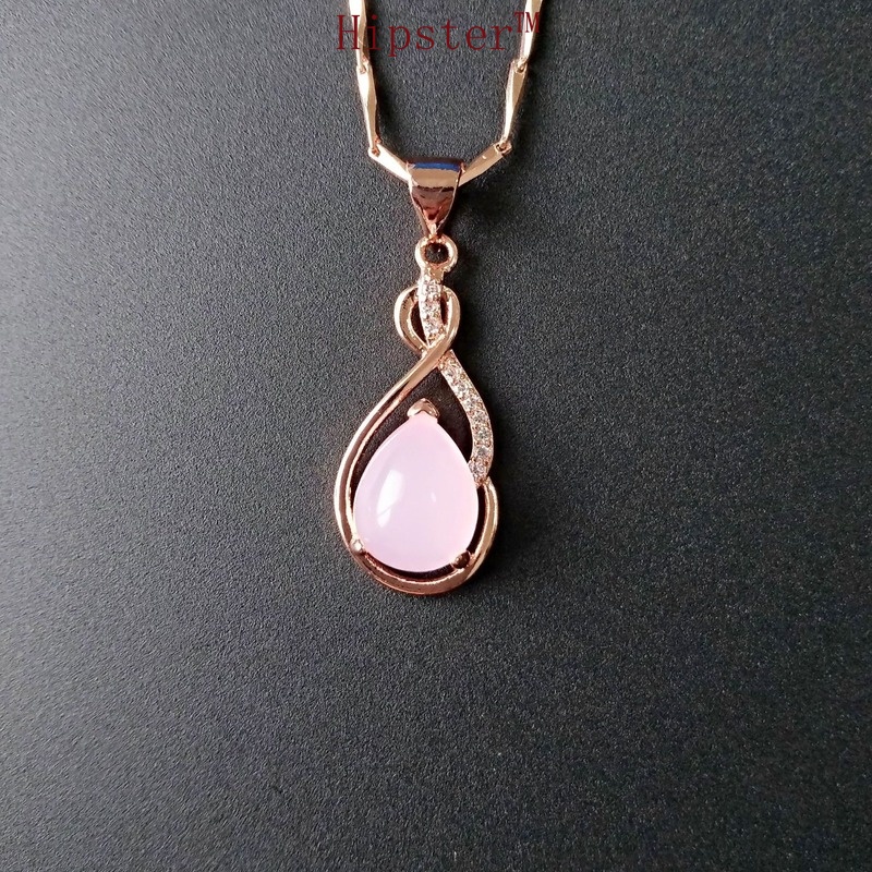 Light Luxury Diamond Colored Gemstone Pendant Korean Style Simple Graceful Clavicle Chain