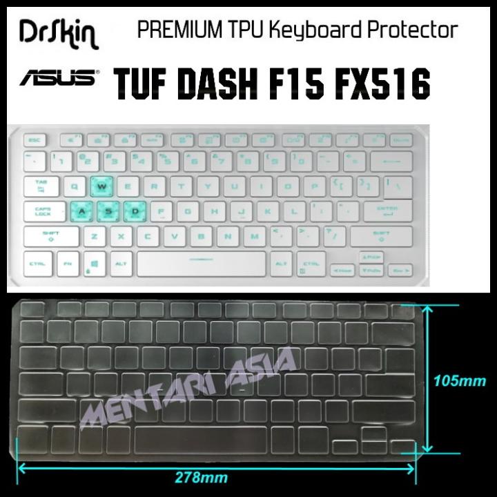 Keyboard Protector Asus Tuf Dash F15 Fx516 - Drskin Premium Tpu Clear