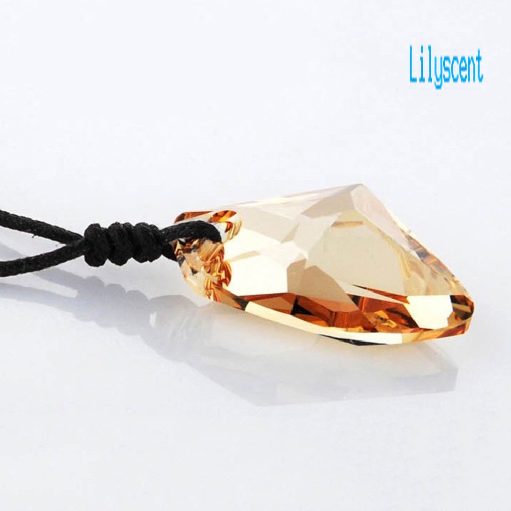 Kalung Tali Adjustable Dengan Liontin Kristal Imitasi Untuk Pria Dan Wanita