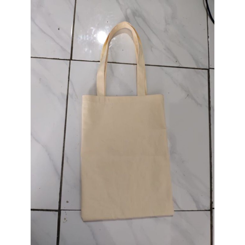 TOTEBAG KANVAS CREAM POLOS