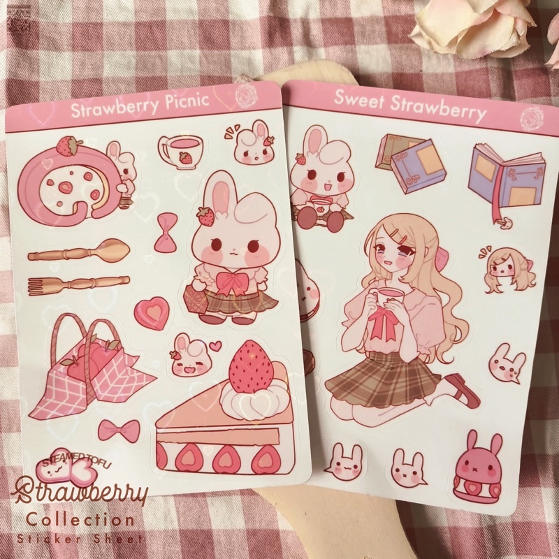 

Strawberry Collection: Sticker Sheet by Steamed Tofu