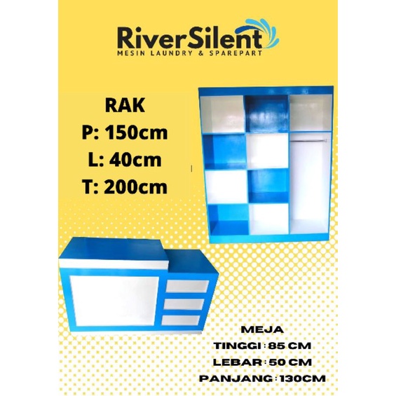 rak dan meja kasir laundry