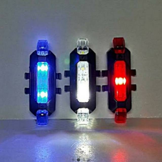 Lampu sepeda cas warna warni