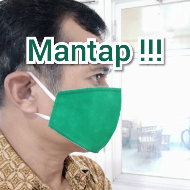 Masker Kain 3 Ply, Masker Spundbond 3 ply, Masker 3 lapis bentuk Ergonomic bisa di cuci