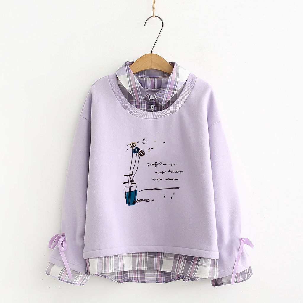 This year's most popular shirt collar Plush sweater for female high school students in early autumn