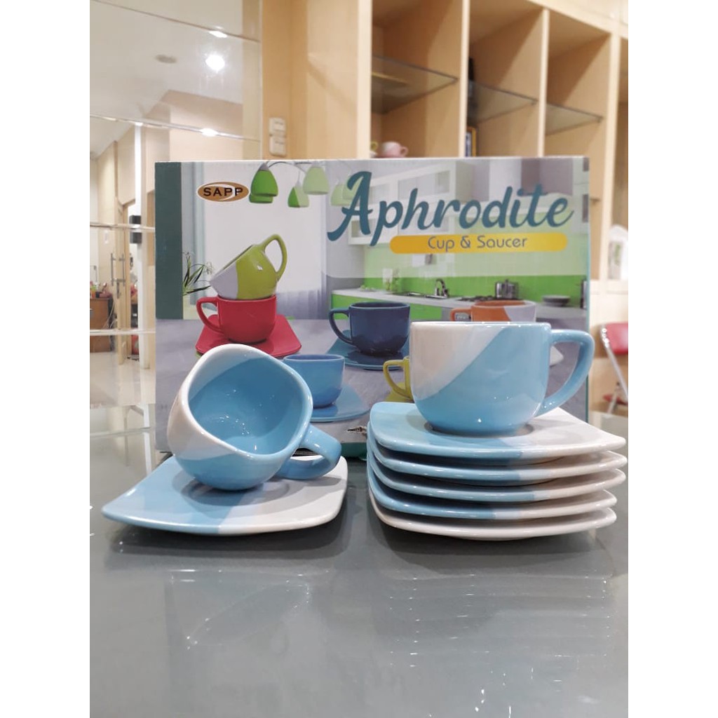 Cangkir Gelas, Cup and Saucer Aphrodite 1 set