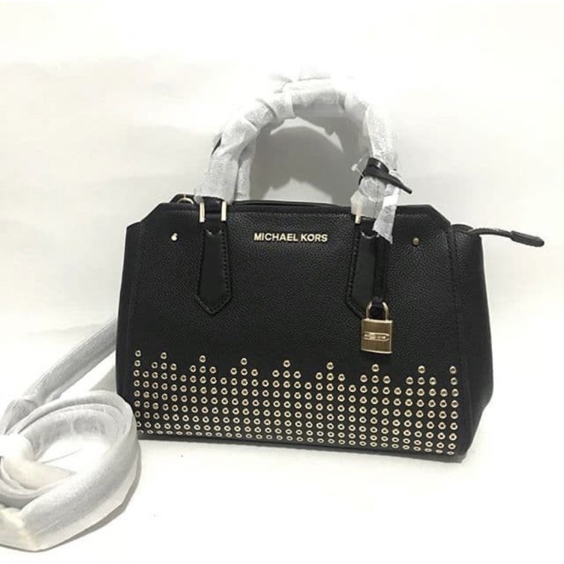 Preloved Michael Kors MK Hayes Satchel Black Original | MK Bag Medium