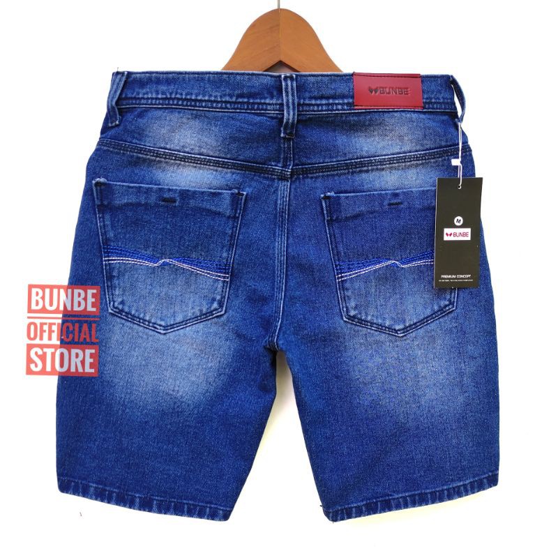 Bunbe - Celana Jeans Pendek robek Distro Boardshort