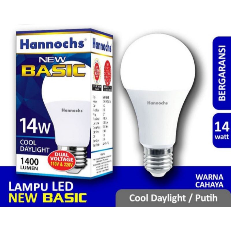 Lampu Led  Basic Hannochs 3w/5 Watt 7w/7Watt 9w/9Watt 11w/11 Watt 14w/14 Watt 17w /17Watt Bolam