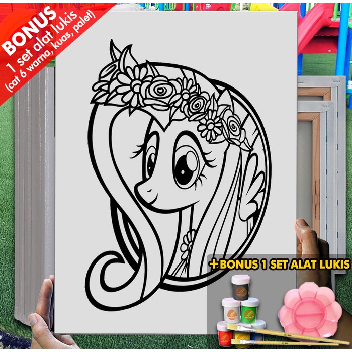 Kanvas Gambar Pony 6 30x40 cm MEL1140 Mewarnai Coloring
