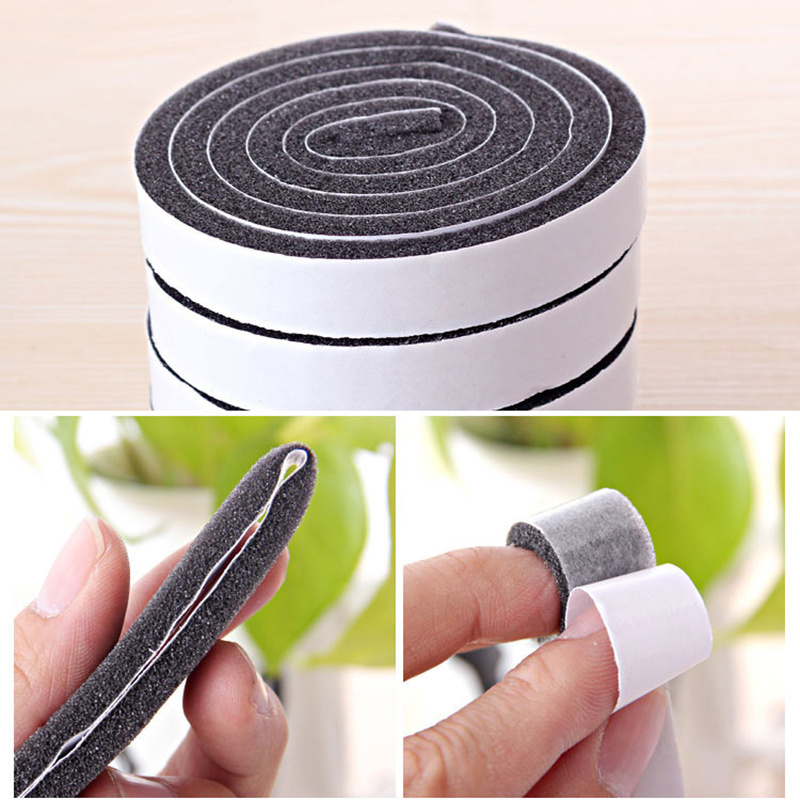 4rolls/set Foam Seal Tape Self-adhesive Door Window Sealing Strip Wind-proof Sound Insulation Tape Weather Stripping Strip