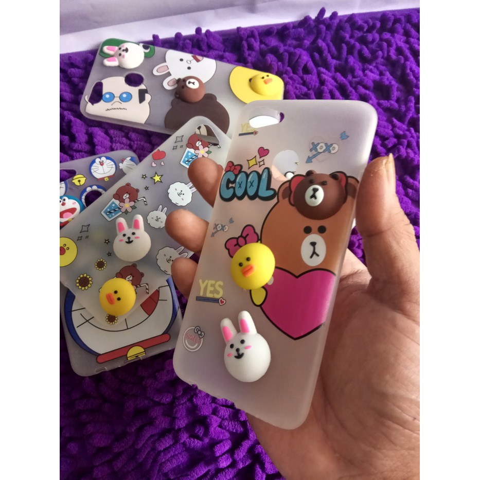 Ready Case Line Bear 3D Vivo V7 Asli Case Motif Case Vivo V7 Karakter
