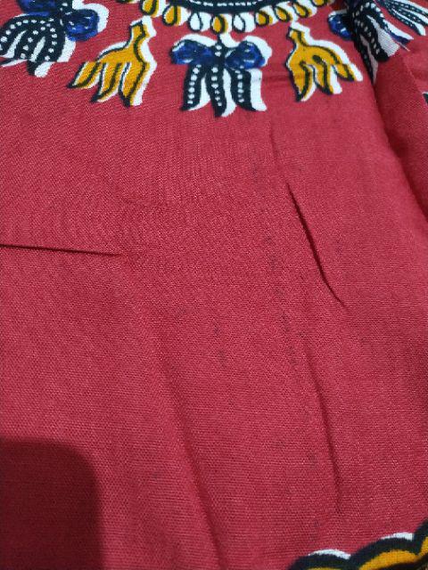 Baju Etnik Kaos Etnik Dashiki Bohemian Style All Size Pria Wanita -  Merah