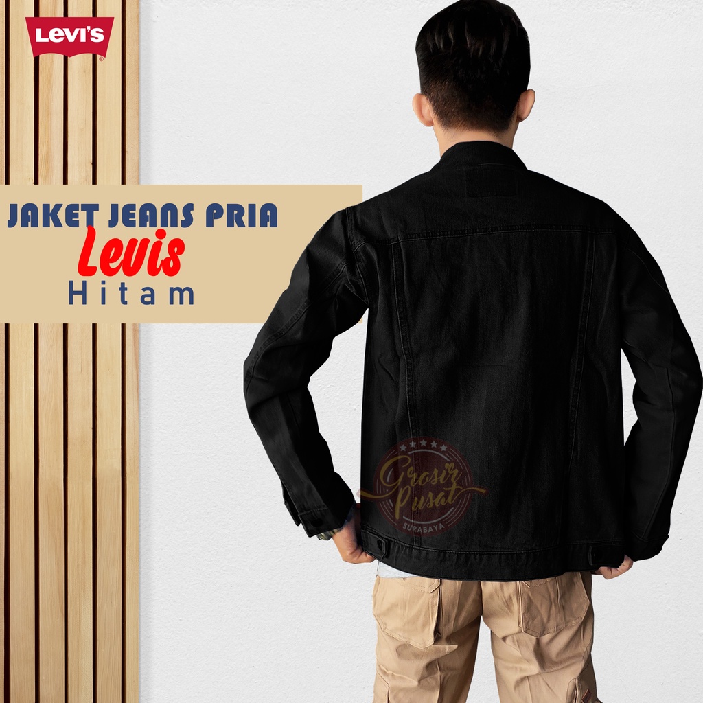 Jaket Jeans Merk LIVE S Hitam Premium M - XL