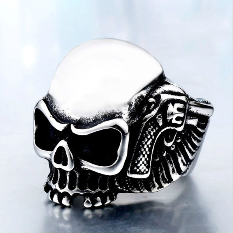 SEUSUK  Cincin Model Tengkorak Gaya Punk untuk Pria