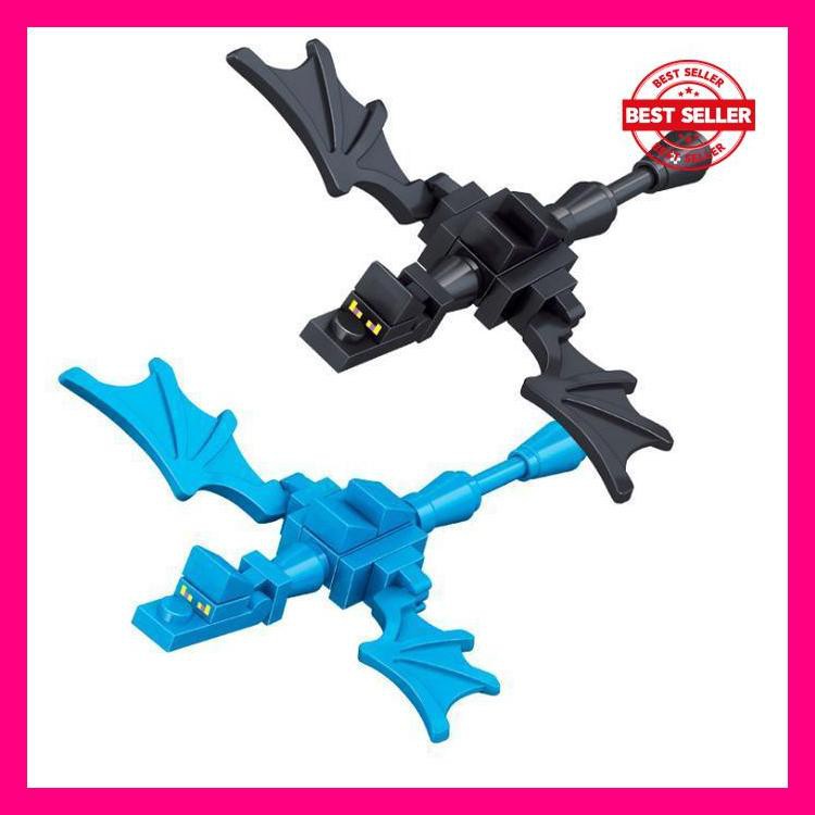 Minecraft Blue Black Ender Dragon Naga Hitam Biru Minifigure Lego Kw