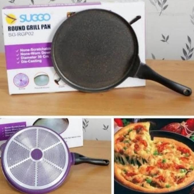><><><] suggo round grill pan pizza / Cetakan Pizza