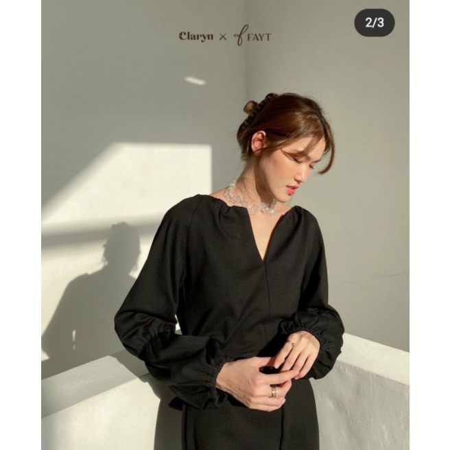 BOOKED CLARYN ALICIA TOP BLACK