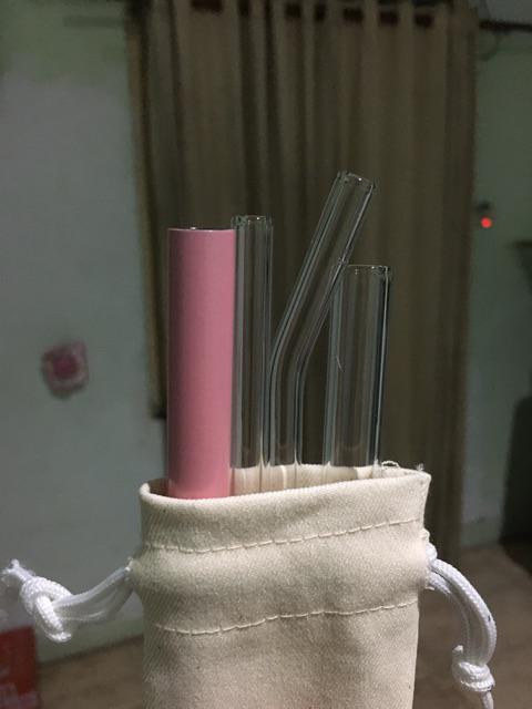 Full Set Bobba Glass Straw / Paket Sedotan Bobba Kaca