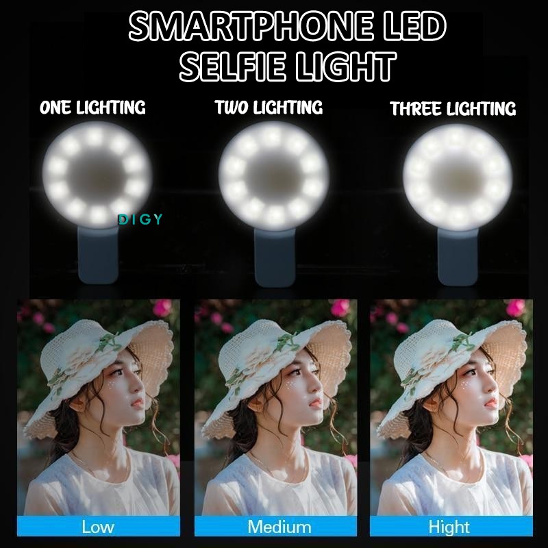 termurah Smartphone Led Selfie Light  3 Model cahaya GRATIS Kabel data USB Micro Lamp Cincin Jepit