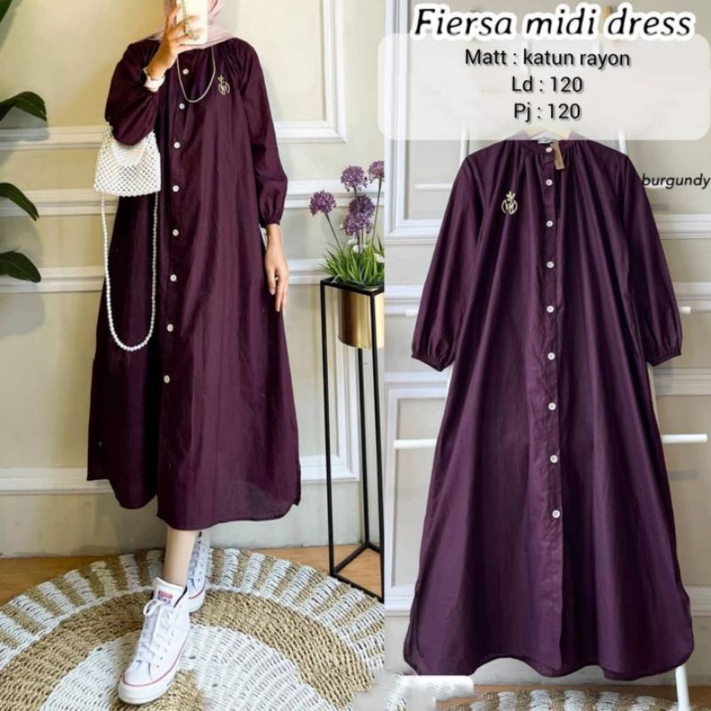 FIERSA Long Tunik Katun Rayon Polos / Rachel /. Pakaian Wanta Long Tunik Terbaru Kekinan / Fashion Muslim Weanita /firsa midi dres tunic rayon polos kancing aktif