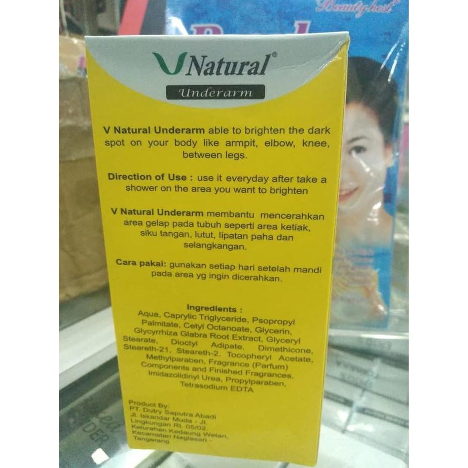 

Vnatural Underarm Deodoran Bleaching Whitening Temulawak Asli