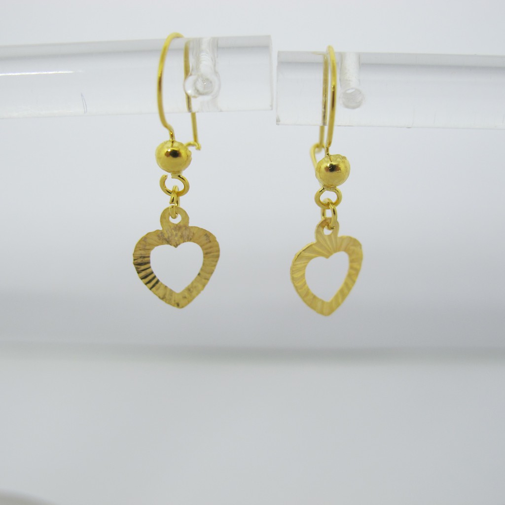 anting anak dan dewasa emas asli kadar 700 70% 16k 22 love hati kado gold gantung panjang giwang kerabu hooks dewasa
