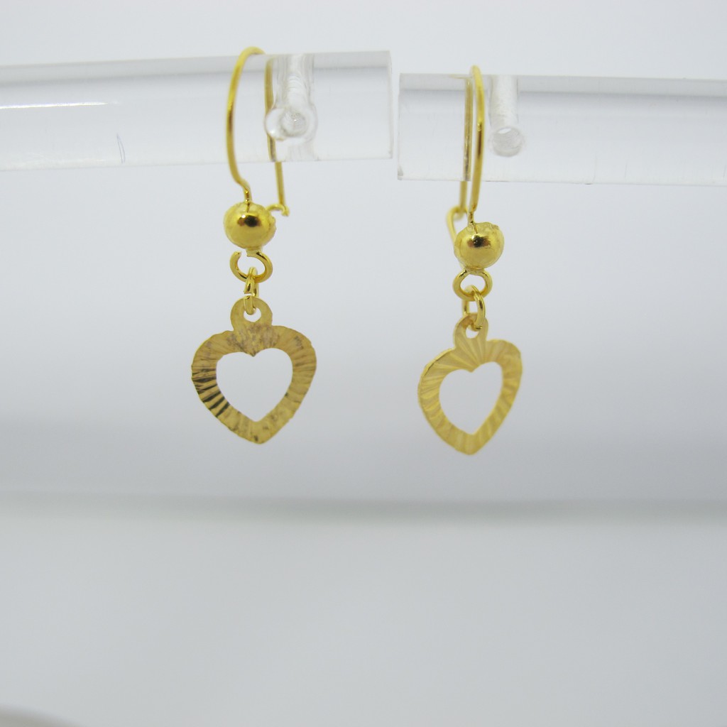 anting anak dan dewasa emas asli kadar 700 70% 16k 22 love hati kado gold gantung panjang giwang kerabu hooks dewasa