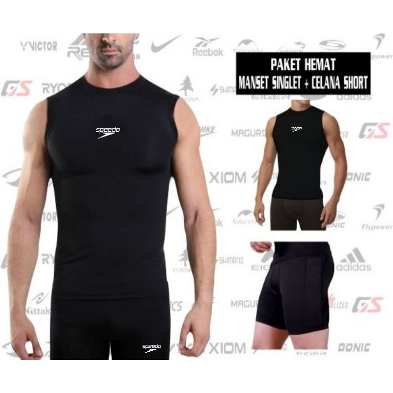 Setelan manset singlet dan short pant futsal kaos singlet celana pendek futsal daleman