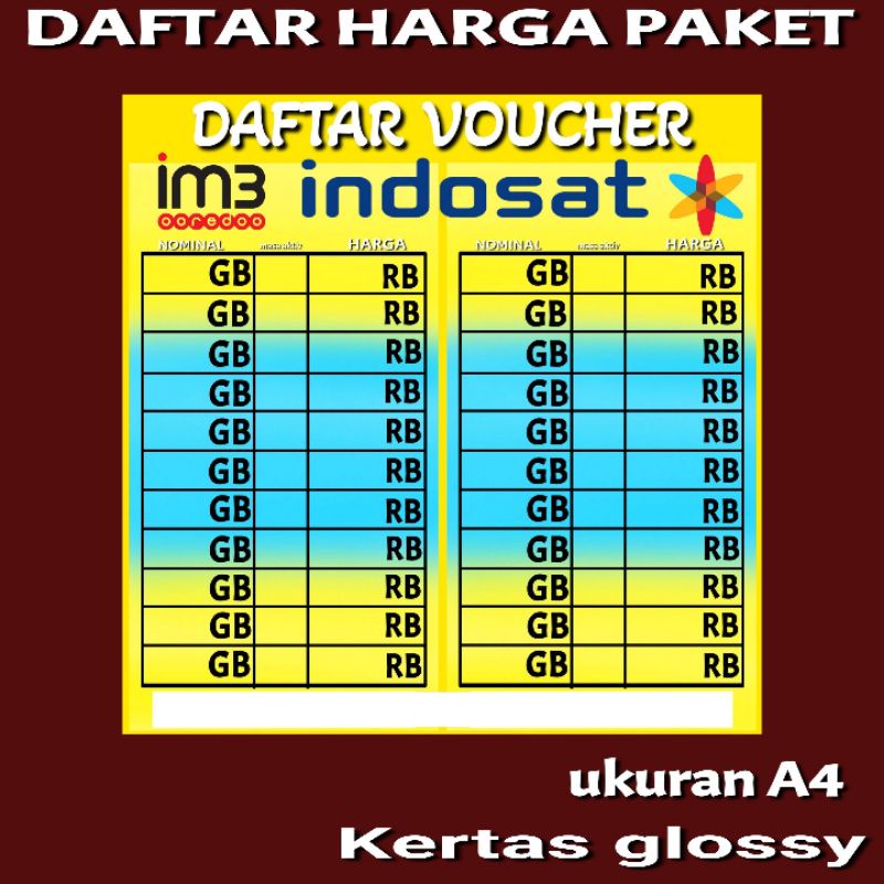 

DAFTAR HARGA PAKET DATA KONTER DAN PHONCEL GR2