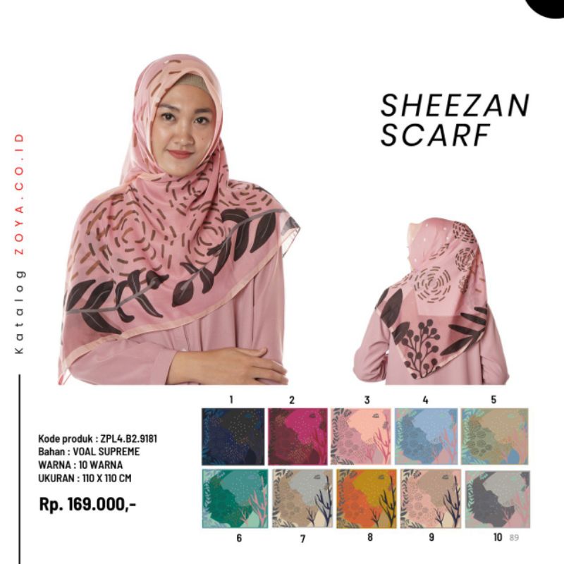 Zoya Kerudung Segi Empat Motif Sheezan