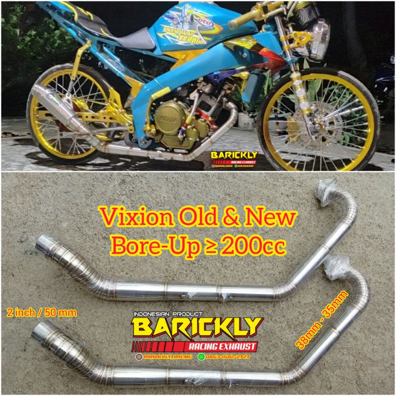 Header Leheran Pipa Leher Knalpot Racing Vixion Old New Bore Up Balap Roadrace Boreup Porting Drag