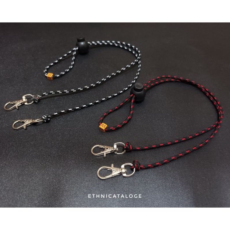 lanyard strap masker tali prusik pengait besi / lanyard strap mask prusic rope