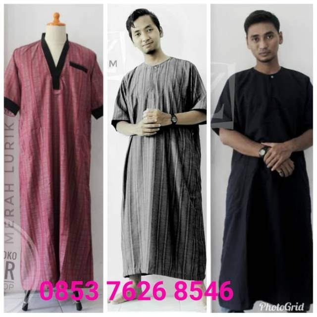 jubah gamis pria maroko lengan pendek