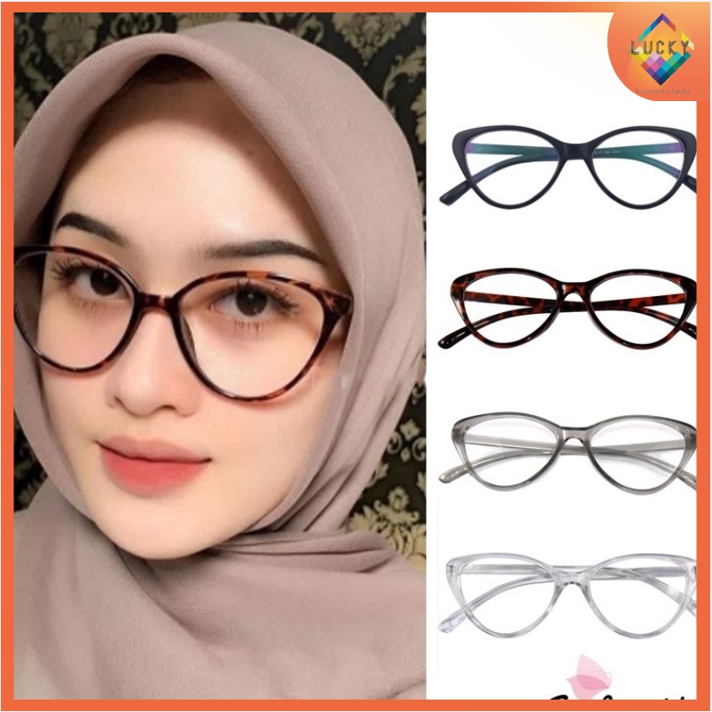 Kacamata Fashion Retro Segitiga Cat Eye / Kacamata Hitam Pria  Wanita